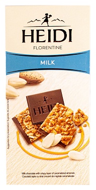 Шоколад молочный с карамелизированным миндалем Florentine Heidi, 0.1 кг.