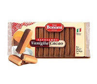 Бисквит Савоярди двуцветное ваниль и какао Bonomi, 0.2 кг.