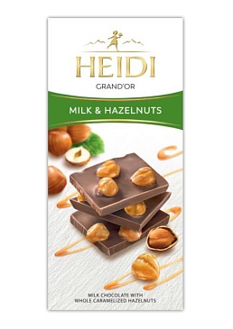 Шоколад молочный с Лесным орехом Grand'Or Heidi, 0.1 кг.