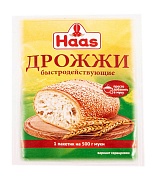 Дрожжи хлебопекарные сухие быстродействующие Haas, 0.007 кг.