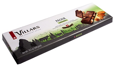 Шоколад темный с цельным миндалем 50% Villars, 0.3 кг.