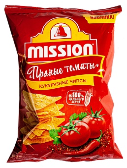 Чипсы кукурузные со вкусом томатов Mission, 0.09 кг.