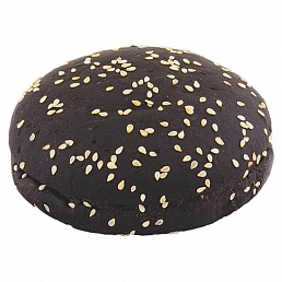 Булочка для гамбургера d125 мм. с кунжутом черная замороженная Юнибейк, 89 гр.*24 шт.