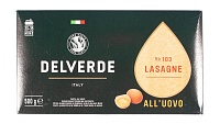 Макаронные изделия Лазанья №103 с добавлением яиц Delverde, 0.5 кг.