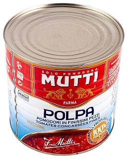 Томаты резаные кубиками в томатном соке Пульпа ж/б Mutti, 2.5 кг.