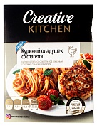 Куриный оладушек со спагетти под томатным соусом замороженный Creative Kitchen, 0.25 кг.