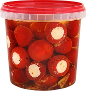 Перец Томато красный с сыром в масле Greko, 3.2 кг./1.8 кг.