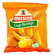 Чипсы кукурузные с сыром Чеддер Mission, 0.03 кг.