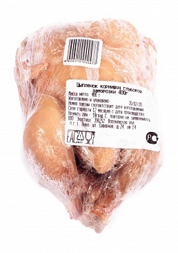 Цыпленок корнишон желтый кукурузного откорма замороженный Экоферма, 0.4 кг.