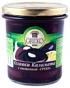 Оливки с косточкой Каламата 111-120 ст/б Greko, 0.28 кг./0.15 кг.