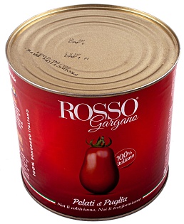 Томаты очищенные в собственном соку Rosso Gargano, 2.55 кг.
